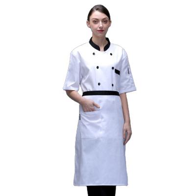 China restaurant & Breathable Short Sleeve Hotel Chef's Uniform Half Sleeve Summer White Men's Uniform Custom for sale