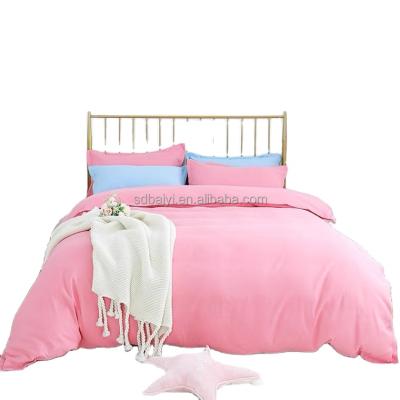 China Factory Price Viable Customize Size 70gsm Set 100% Polyester Brushed Dyed Bedding Duvet Cover Sheet Sheet for sale