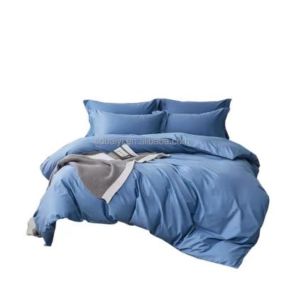 China Plain 70-135 Gsm 100% Polyester Microfiber Brushed Color Bed Sheet Woven Dyed Dyed Bedding Set for sale