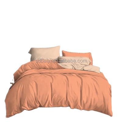 China Single Wholesale Durable And Soft 90 Gsm Plain Dyed Solid Color Bedding Set Luxury Bedding Set Bed Sheet for sale