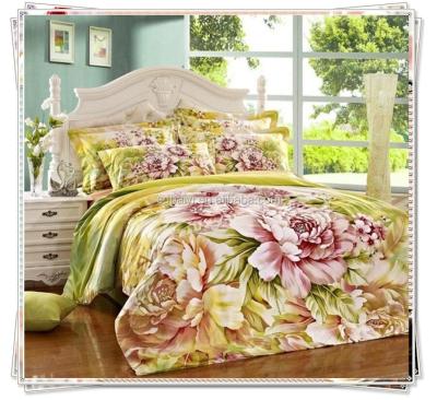 China Other 100% polyester bright flower brushed textile fabric and fabric bedding set hometextile fabric for sale