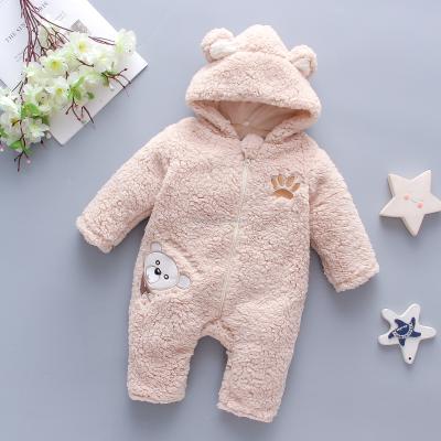 China Lovely Children Clothing Winter Lovely Thicken Cotton-padded Long Sleeve Jumpsuit Cartoon Newborn Baby Clothes Romper for sale