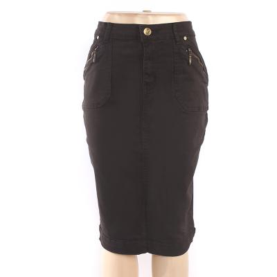 China Good Quality Plus Size Lady Skinny Jean Fabric Black Bodycon Pencil Denim Skirt for sale