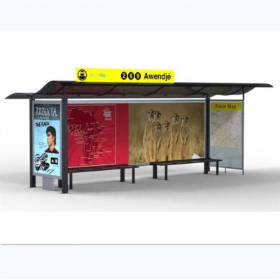 China Modern Modern Metal Bus Shelter With LED Advertising Light Box for sale