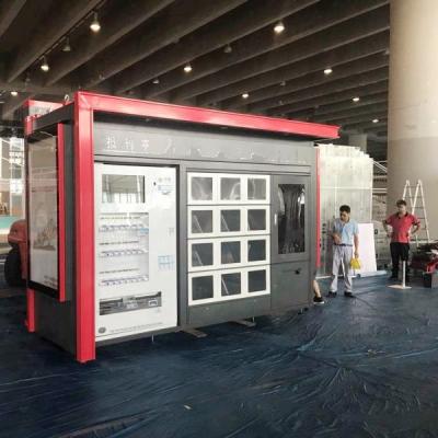 China News Modern Outdoor Furniture Retail Kiosk Smart Kiosk With LED Light Box for sale