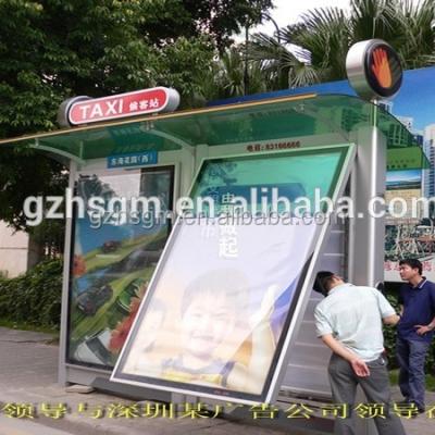 China Outdoor Furniture Metal Taxi Shelter With Advertising Display for sale