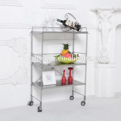 China Modern 304 Stainless Steel Hospital Service Hand Trolley for sale