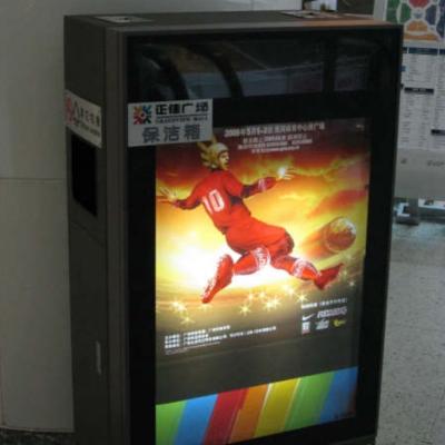 China Decoration Box Shopping Mall Cleaning Clean Box With LED Light Box Trash Can for sale