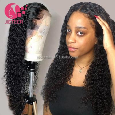 China Wholesale Deep Wave Cuticle Aligned Brazilian Virgin Hair Wig With Transparent Swiss Lace Front Baby Hair Hair Wigs For Black Women for sale