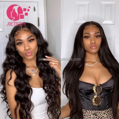 China Unprocessed Brazilian Swiss Virgin Raw Wave Lace Front Wig Vendors With Baby Hair Conforming Shiny Cheap Natural Wholesale Silky Straight Lace Front Wig for sale