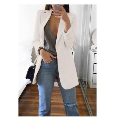 China New Women's Jacket Coat Lady Lapel Long Sleeve Cardigan Solid Color Slim Blazer Jacket Anti-Shrink For Women for sale