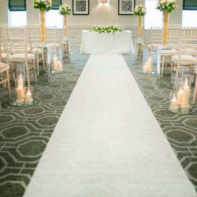 China Stain Resistant Nonwoven Polyester Single Color Aisle Decor Carpet For Wedding for sale