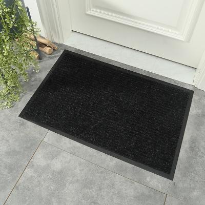 China Washable Hot Sales PVC Backing Anti-slip Black Front Door Mat Polypropylene Floor Mat for sale