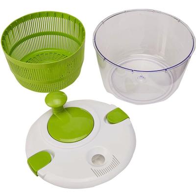 China Large Capacity Sustainable Salad Spinner With Bowl With Lid Lock Rotary Handle Draining Salad Spinner Colander for sale