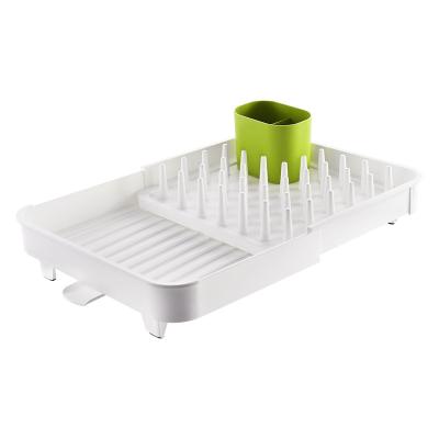 China Hot Selling Kitchen Dish Rack Plastic Dish Drying Rack Self Draining Lightweight Dish Rack for Kitchen Sink and Counter for sale