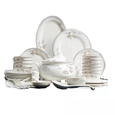 China Japanese Style Ceramic Wedding Bowl Gift Set Cute Ceramic Dinnerware Set Disposable Eco-Friendly Modern Dinnerware Set for sale