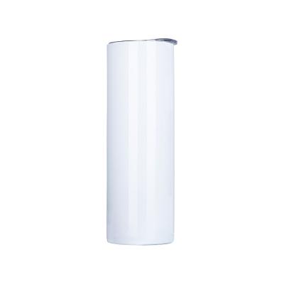 China 12oz/15oz/20oz/30oz Business 12oz/15oz/20oz/30oz Sublimation Stainless Steel Straight Tumblers Skinny White Sippy Cup Sublimation Tumblers with Metal Straws for sale