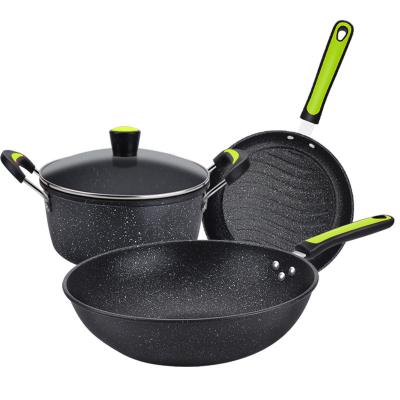 China 2020 Sustainable New Product Cookware Sets Nonstick Aluminum Pots And Pans Nonstick Cookware , Cookware Set With Wooden Sets for sale