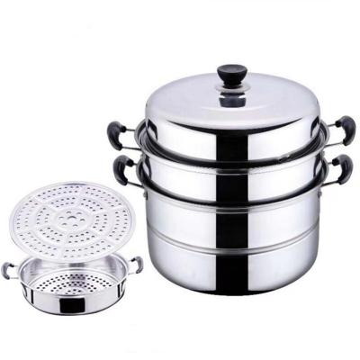 China Sustainable High Quality Hot Selling Stainless Steel Pot Steamer / Stock Pot 26/30/36 cm Food Steamer for sale