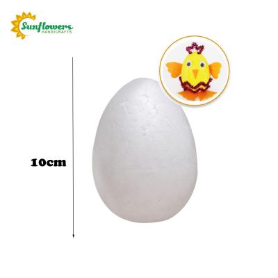 China Easter Egg Decoration 10cm Natural White Styrofoam Eggs Open Egg Foam Handmade For Easter Egg Decoration for sale