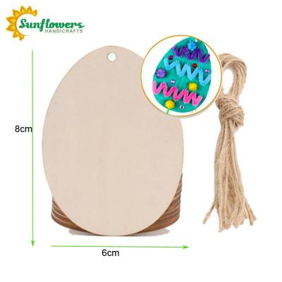 China Europe 2020 hot sales unfinished wooden slices egg shapes for DIY toys, hobbies and holiday decorations for sale