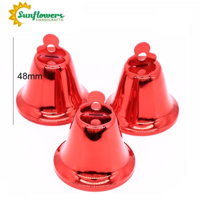 China Large 48mm Size Metal Red Christmas Jingle Bells for Christmas Decoration for sale