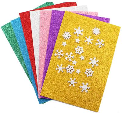 China Wholesale Soft Plastic Glitter EVA Adhesive Foam Sheets Easy Cut 20*30cm for DIY for sale