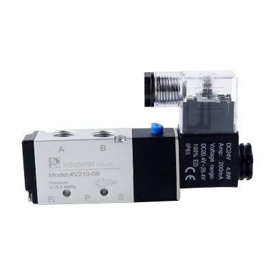 China Hotels Solenoid Valve 4V210-08 5/2 Way Acting Directional Pilot PEG Pneumatic Valve for sale