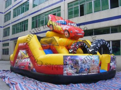 China inflatable 0.55mm pvc tarpaulin hot sell funny car slide for sale