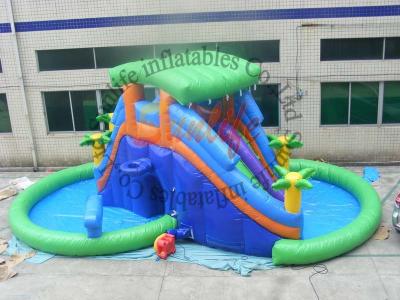 China OEM Big Funny Outdoor Inflatable Pool Water Slide With CE / UL Blower for sale