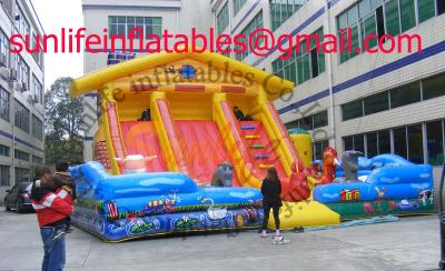 China Inflatable Bouncy Castle With  Fun City And  Moonwalk Bounce For Adult And Childhood for sale