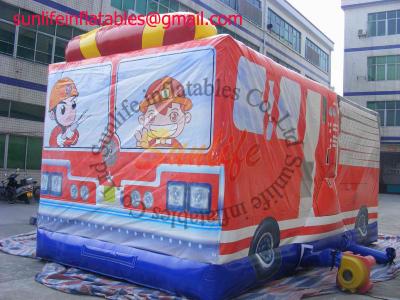 China inflatable fire car bouncer castle for sale