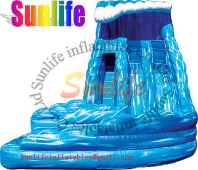 China inflatable exciting water pool giant slide for sale