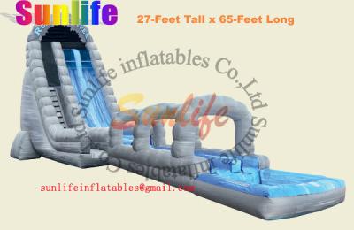 China inflatable water long slip and slide with a pool for sale