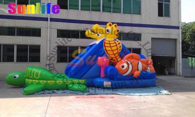 China inflatable exciting water pool seahorse slide for sale