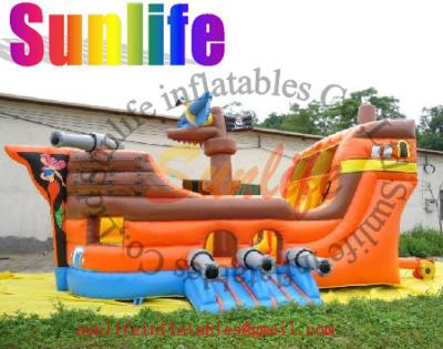 China inflatable small digital printing 0.55mm pvc tarpaulin colorful interesting pirate slide for sale