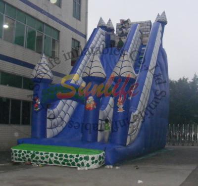 China Commercial Grade 0.55mm Blue Scream Inflatable Bouncy Slide UL / CE for sale