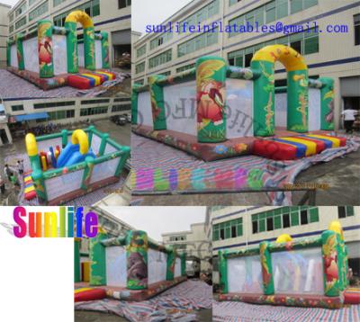 China Children Jungle Inflatable Bouncy Castle With slide / Jumping Castle For Rent for sale