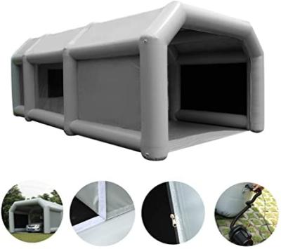 China Gray inflatable spray booth 6x4x3m portable car washing tent free air blower inflatable spray paint booth tent for sale