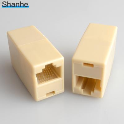 China Double 8P8C Ports Female Socket Telephone Connector 5Pcs RJ45 8P8C for sale