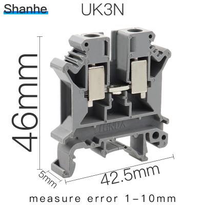 China Universal UK-3N DIN Rail Class Terminal Block Hook Plate Wiring Row UK-3N for sale