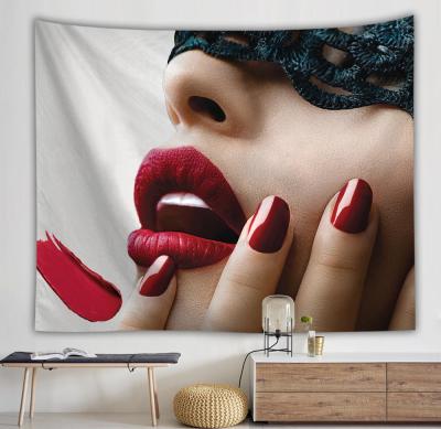 China Simple Hanging Curtain Spread Covers Giant Sticks Girls Lip Cloth Cover Beach Towel Sexy Nude Poster Tapestry for sale