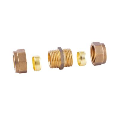 China fluids & HELERO Gas HT 200-6154 Double 15mm Connector Compression Pipe Copper Brass Fittings For Copper Pipes for sale