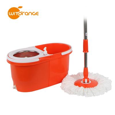 China Witorange Sustainable Magic Broom 360 Rolling Mop And Bucket Set Easy Spinning Wring Floor Mop for sale