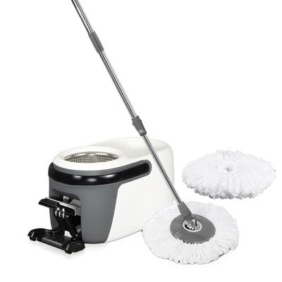 China Sustainable High Quality S/S Bowl Magic 360 Rotating Broom With 3 Section Handle for sale