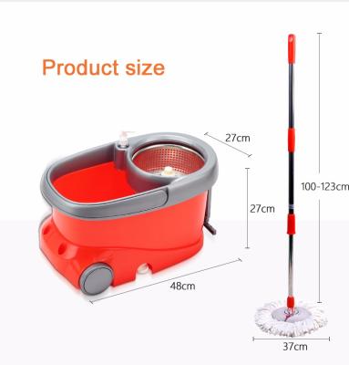 China Durable Four Side Wringing Type Hoisting Rod Plastic Tray Metal Basket Jars Cleaning Broom for sale