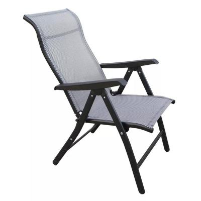 China Garden Chair Market Design Sling Cover With Armrest Adjustable Folding Steel Chair for sale