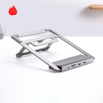 China 12in1 Laptop Aluminum Adjustable Stand with 2HDMI VGA USB Hub Display Port Docking Station Triple Hub KZ02-TC-230 for sale