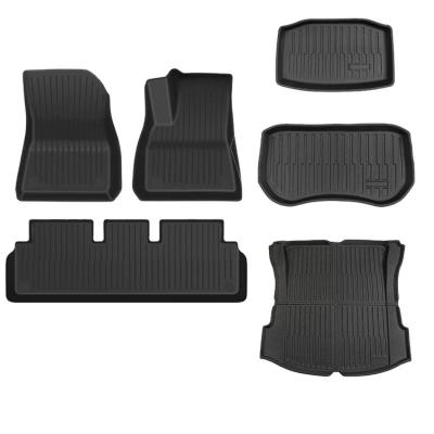 China Easy to clean universal full set of car floor mats with anti slip TPE3D design to protect interior floor from damage for sale