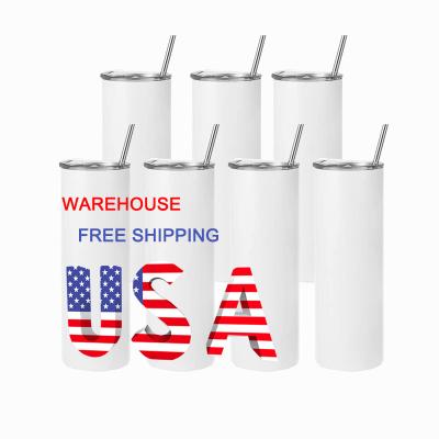 China USA CREATIVE Warehouse Mazoho 20 oz Skinny Tumblers Free Shipping Stainless Steel Sublimation Tumbler With Straw And Lid for sale